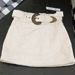 For Love And Lemons Cream Mini Skirt with Belt